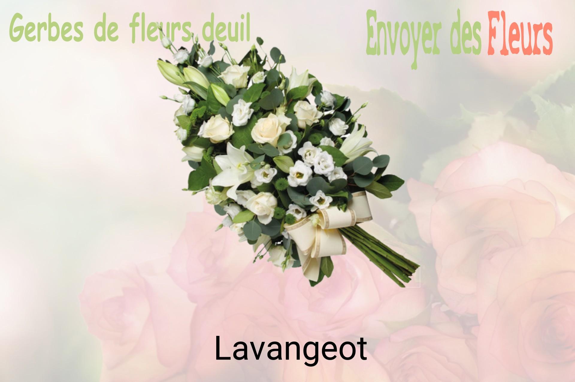 Gerbe de fleurs de deuil livrée à Lavangeot